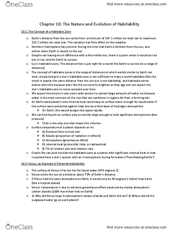 NATS 1880 Chapter Notes - Chapter 10: Runaway Greenhouse Effect, Solar Wind, Northern Hemisphere thumbnail