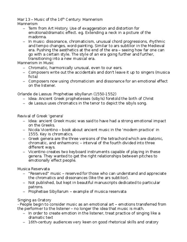 Music 1711F/G Lecture Notes - Carlo Gesualdo, Lied, Nicola Vicentino thumbnail