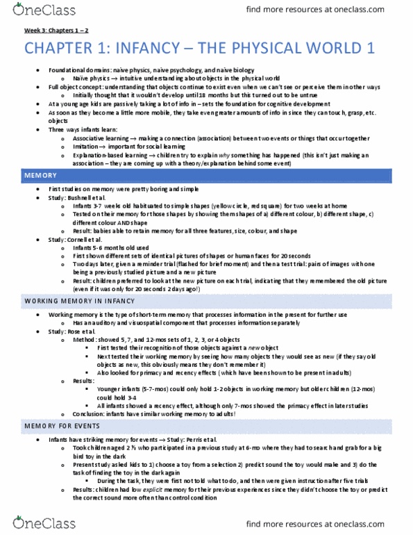 PSY312H1 Chapter Notes - Chapter 1 and 2: Almost Surely, Stuffed Toy, Dishabituation thumbnail