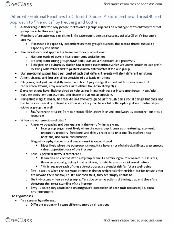 PSY322H1 Chapter Notes - Chapter Week 4: Christian Fundamentalism, Asian Americans, Social Emotions thumbnail