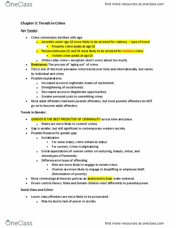 CCJ 3014 Chapter Notes - Chapter 3-4: Juvenile Delinquency, Child Abuse, Property Crime thumbnail