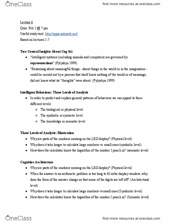 CGSC 1001 Lecture Notes - Lecture 6: David Buss, Color Constancy, Sistema Central thumbnail