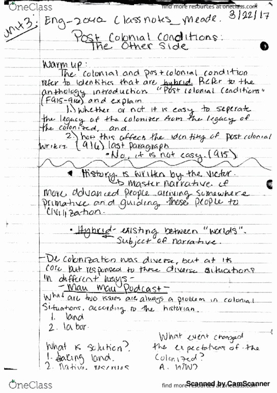 ENG-2040 Lecture 13: English 2040 lecture 13 notes thumbnail