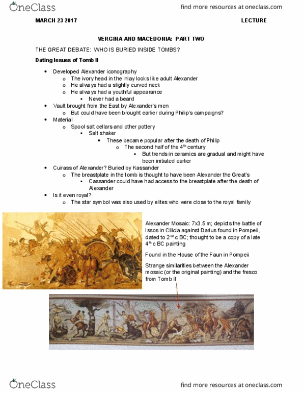 Classical Studies 2904A/B Lecture Notes - Lecture 18: Macedonia (Greece), Manolis Andronikos, Tumulus thumbnail