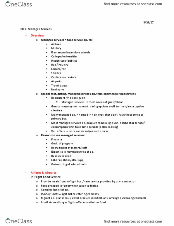 RECR 250 Chapter Notes - Chapter 9: Compost, Purified Water, Meal Replacement thumbnail