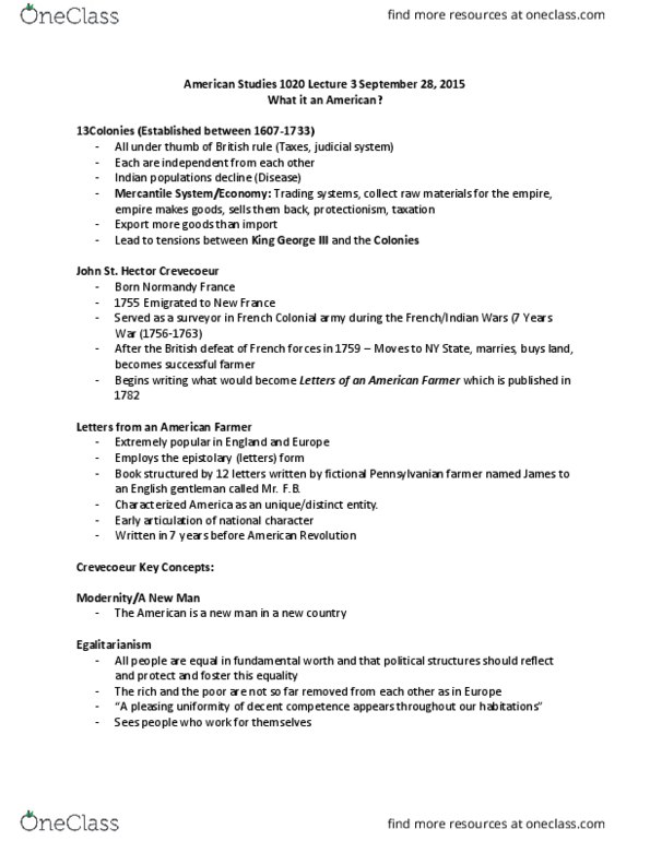 History 2132A/B Lecture Notes - Lecture 3: Transcendentalism, Ralph Waldo Emerson, Christian Mysticism thumbnail