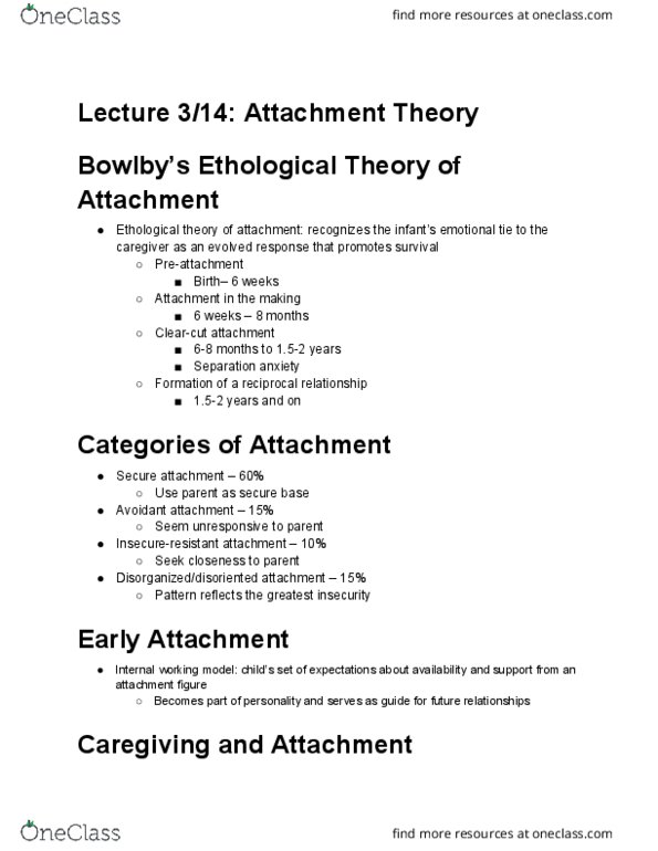 ED PSYCH 320 Lecture Notes - Lecture 1: Attachment Theory, Evolutionary Medicine thumbnail