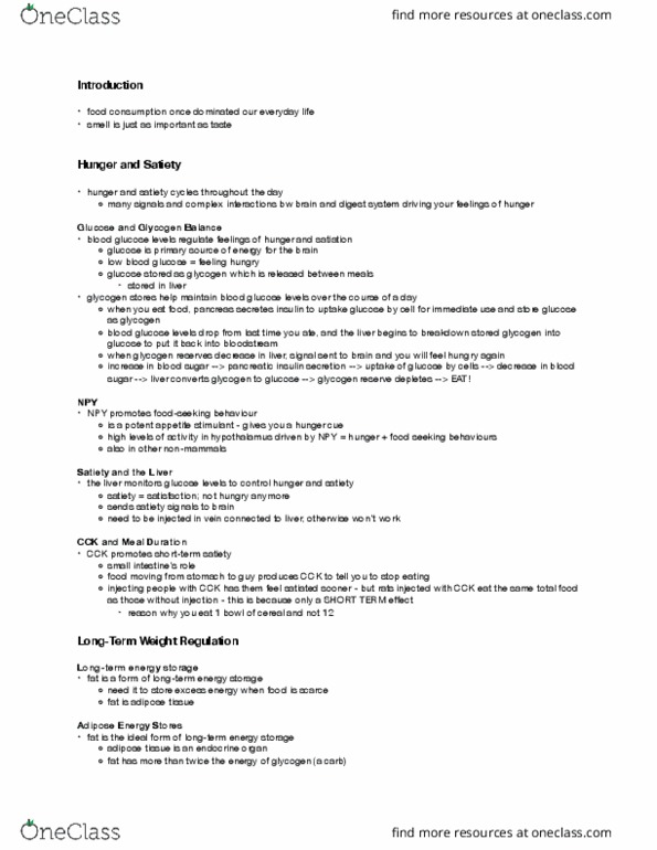 PSYCH 1XX3 Lecture Notes - Lecture 8: Limbic System, Primary Olfactory Cortex, Postcentral Gyrus thumbnail