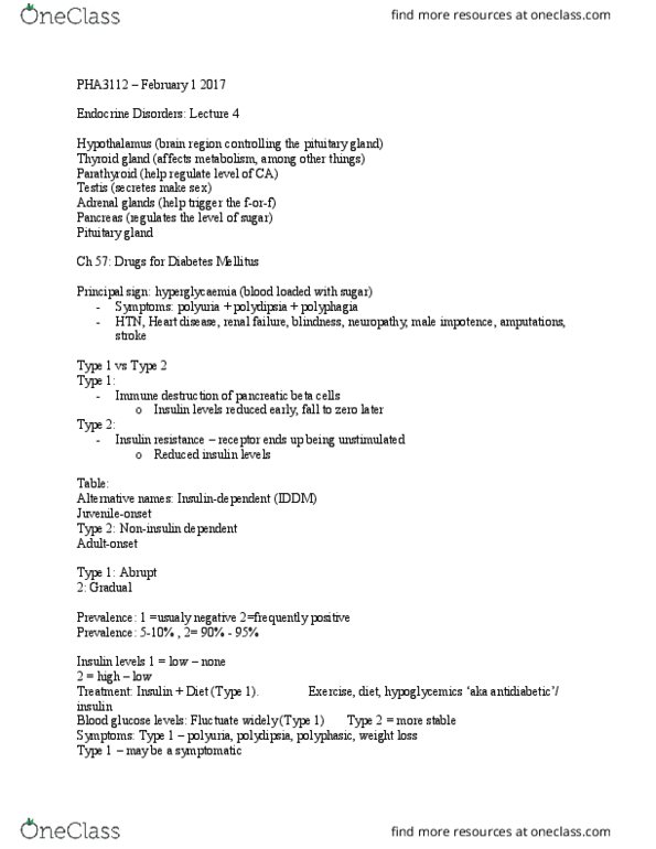 PHA 3112 Lecture Notes - Lecture 4: Angina Pectoris, Basal Metabolic Rate, Thyroid Adenoma thumbnail