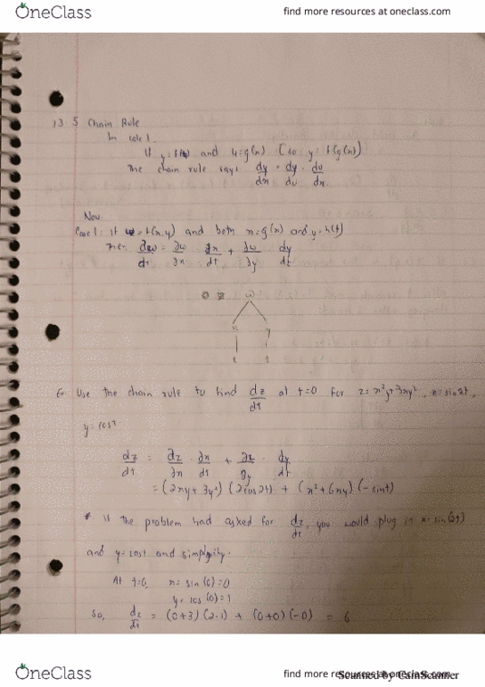 MATH-2134 Lecture 11: 13.5 Chain Rule thumbnail