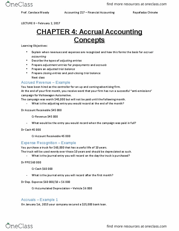 ACCT 217 Lecture Notes - Lecture 8: Dunder Mifflin, Retained Earnings, General Ledger thumbnail
