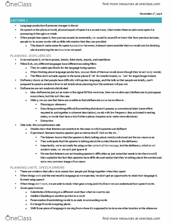 JLP374H1 Lecture Notes - Lecture 7: Lightning, Lexeme, Subcategorization thumbnail