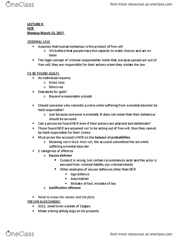 CRM 3311 Lecture Notes - Lecture 9: Endangerment, Postpartum Period, 18 Months thumbnail