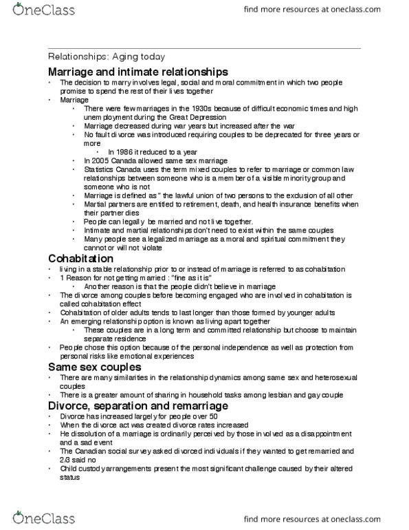 Health Sciences 2711A/B Chapter Notes - Chapter 9: Social Exchange Theory, Sibling Relationship, Relationship Counseling thumbnail