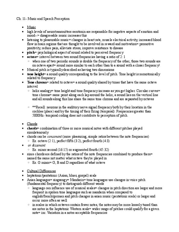 PSYB51H3 Chapter Notes - Chapter 11: Spectrogram, Depth Perception, Speech Perception thumbnail