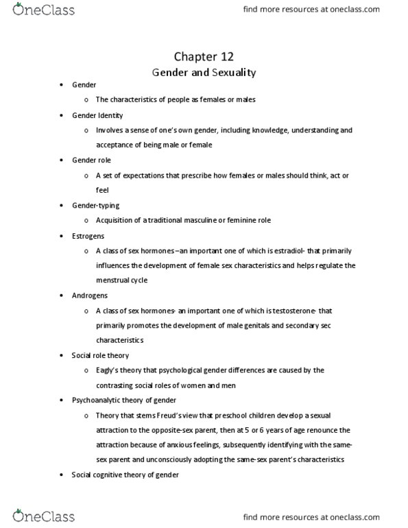 EDPS 270 Chapter Notes - Chapter 12: Bisexuality, Genital Wart, Menopause thumbnail