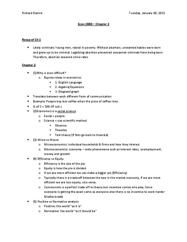 ECON 1BB3 Chapter Notes - Chapter 2: Swimming Pool, Scientific Method, January 8 thumbnail