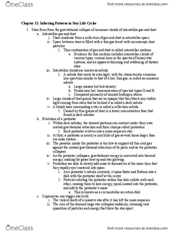 PHY 110 Chapter Notes - Chapter 11: Supernova Remnant, Accretion Disk, Protostar thumbnail