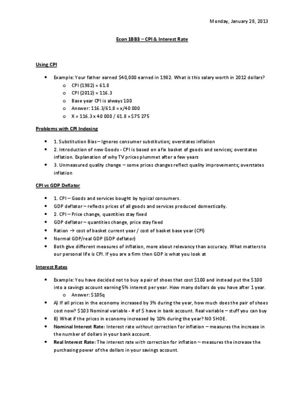 ECON 1BB3 Chapter Notes - Chapter 5: Savings Account, Gdp Deflator, Interest Rate thumbnail