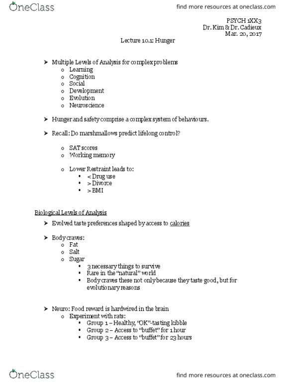 PSYCH 1XX3 Lecture Notes - Lecture 10: Gestation, Electric Field, Staling thumbnail