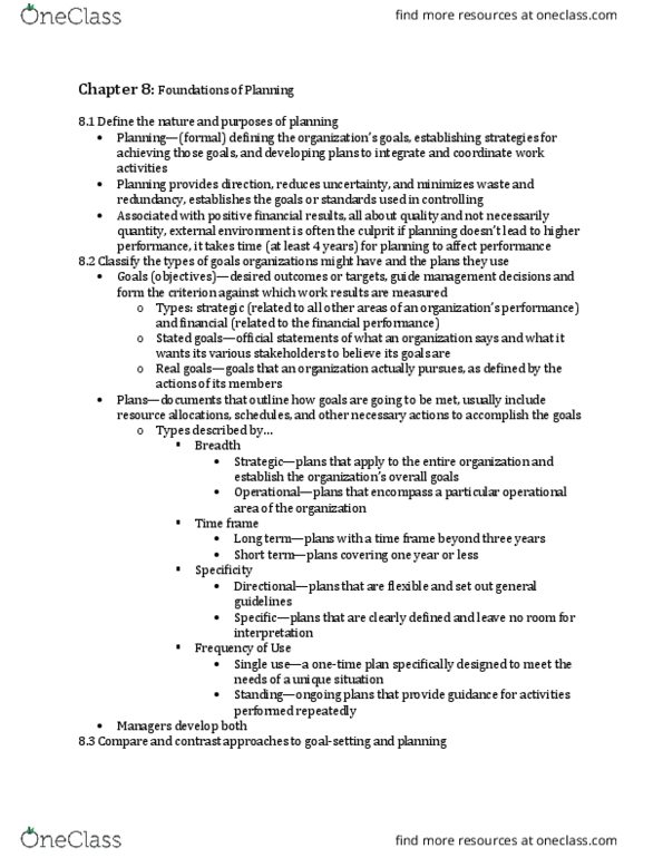 MGT 20200 Chapter Notes - Chapter 8: Hierarchical Organization thumbnail