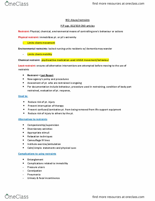 NSE 12A/B Lecture Notes - Lecture 2: Muscle Atrophy, Contracture, Swaddling thumbnail