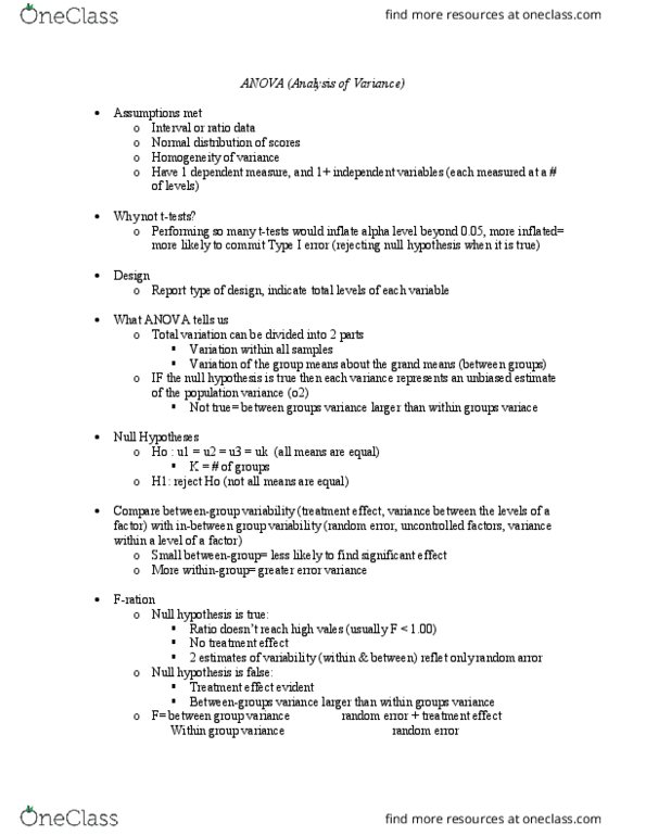 PSYC 2019H Chapter Notes - Chapter 12: Total Variation, Observational Error, Null Hypothesis thumbnail