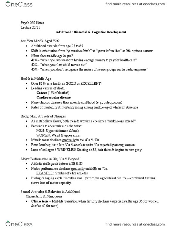 PSYCH 250 Lecture Notes - Lecture 20: Hysterectomy, Medicalization, Night Sweats thumbnail