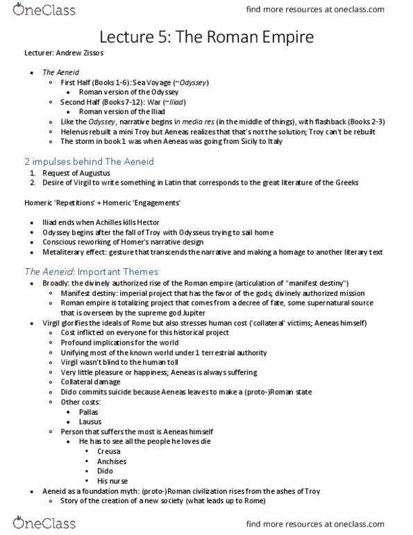 HUMAN 1A Lecture Notes - Lecture 5: Iarbas, Cressida, Forego thumbnail