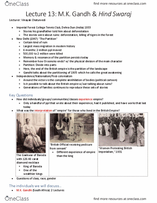 HUMAN 1B Lecture Notes - Lecture 13: French Revolution, Ballroom Dance, Indian National Congress thumbnail