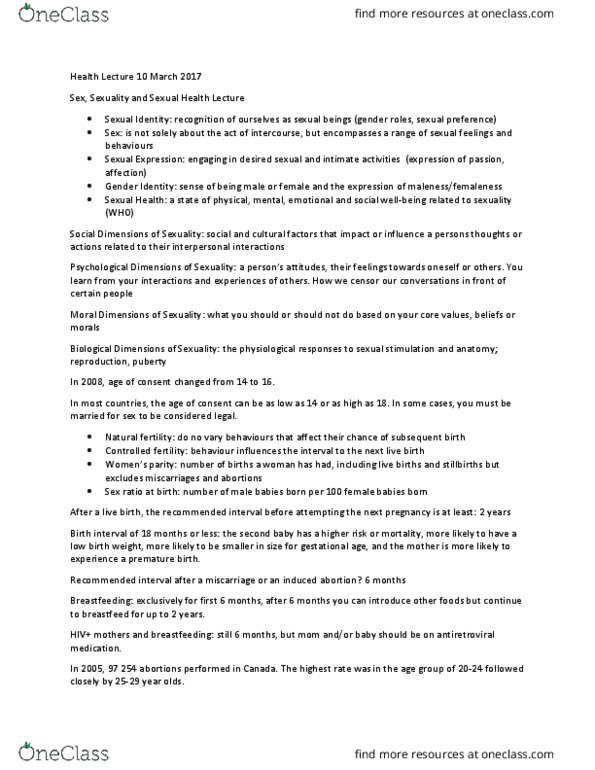 HLTH 1001 Lecture Notes - Lecture 14: Gestational Age, 18 Months, Birth Weight thumbnail
