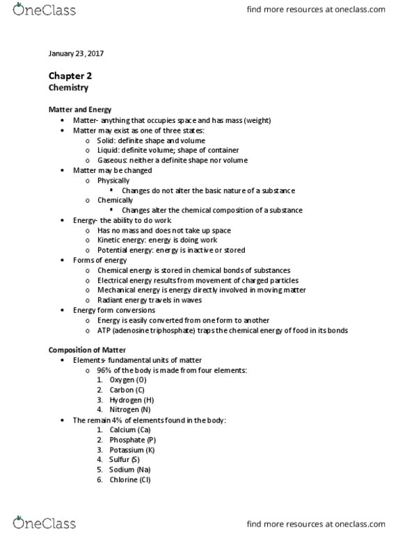 BIOL 2130 Lecture Notes - Lecture 2: Atomic Number, Chemical Formula, Radiant Energy thumbnail