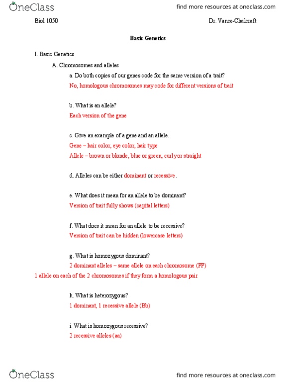 PSYC 1000 Lecture Notes - Lecture 3: Tay–Sachs Disease, Punnett Square, Albinism thumbnail