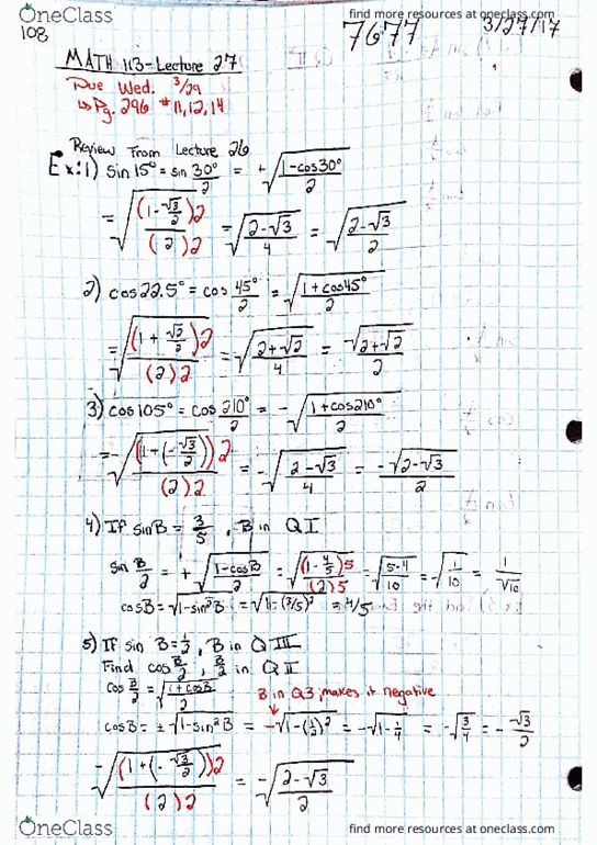 MATH 113 Lecture Notes - Lecture 27: Minute And Second Of Arc, Acas thumbnail