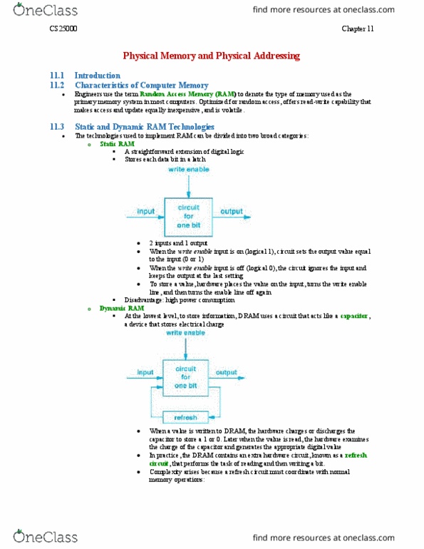 CS 25000 Chapter Notes - Chapter 11: In Essence, Indirection, Byte Addressing thumbnail