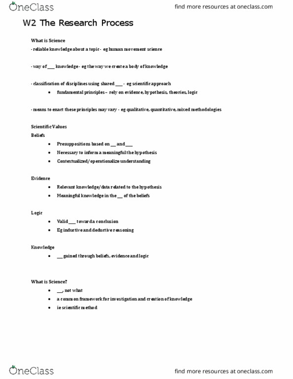 Kinesiology 2032A/B Lecture Notes - Lecture 3: Deductive Reasoning, Comparator, Scientific Method thumbnail