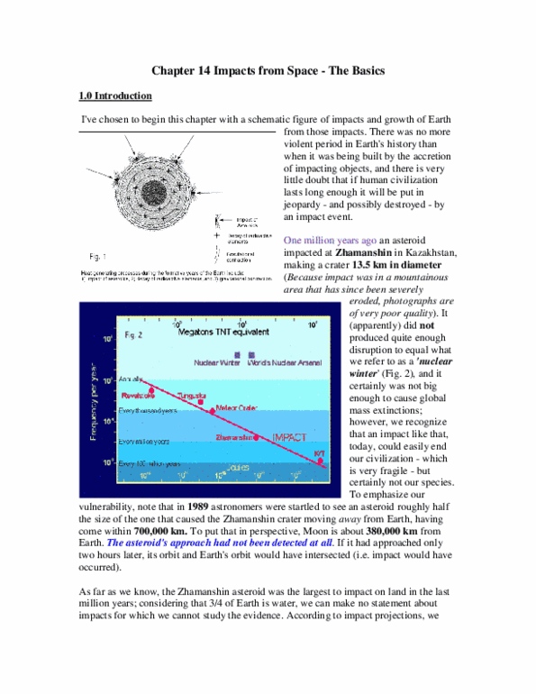 Geography 2240A/B Lecture Notes - Carbonaceous Chondrite, Impact Crater, Chondrule thumbnail