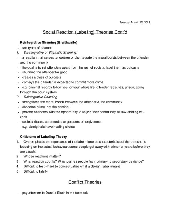 SOC 2700 Lecture Notes - Small Claims Court, Voting Age, Labeling Theory thumbnail