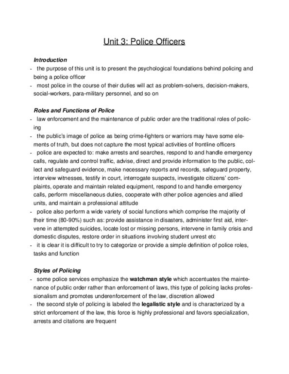 PSYC 3020 Chapter Notes -Posttraumatic Stress Disorder, Police Psychology, Job Analysis thumbnail