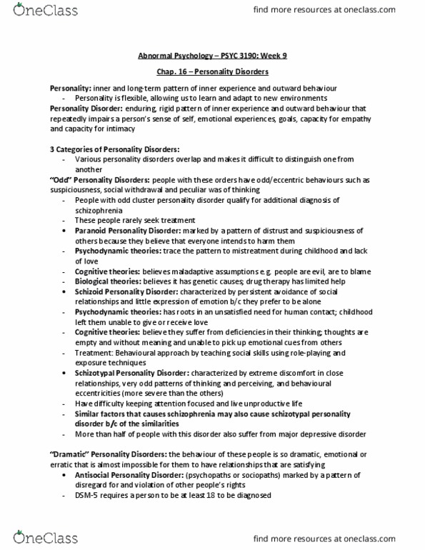 PSYC 3140 Chapter Notes - Chapter 16-17: Operant Conditioning, Developmental Disorder, Oppositional Defiant Disorder thumbnail