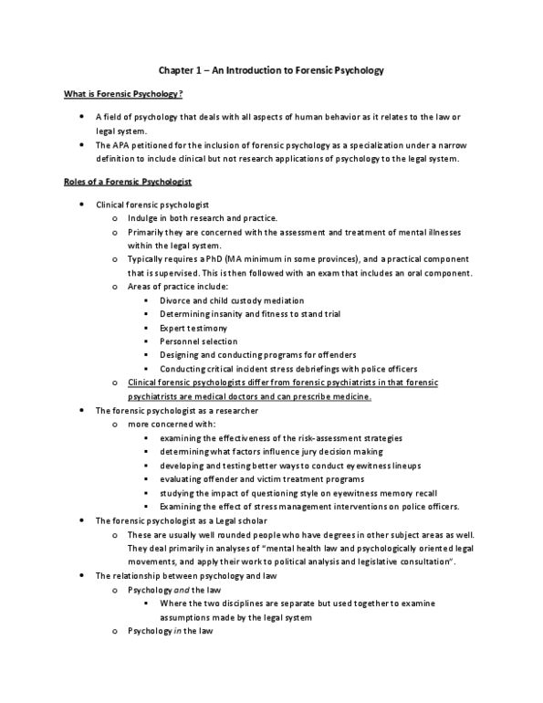 PSYC 3020 Chapter Notes - Chapter 1: Eyewitness Testimony, James Mckeen Cattell, Forensic Psychology thumbnail