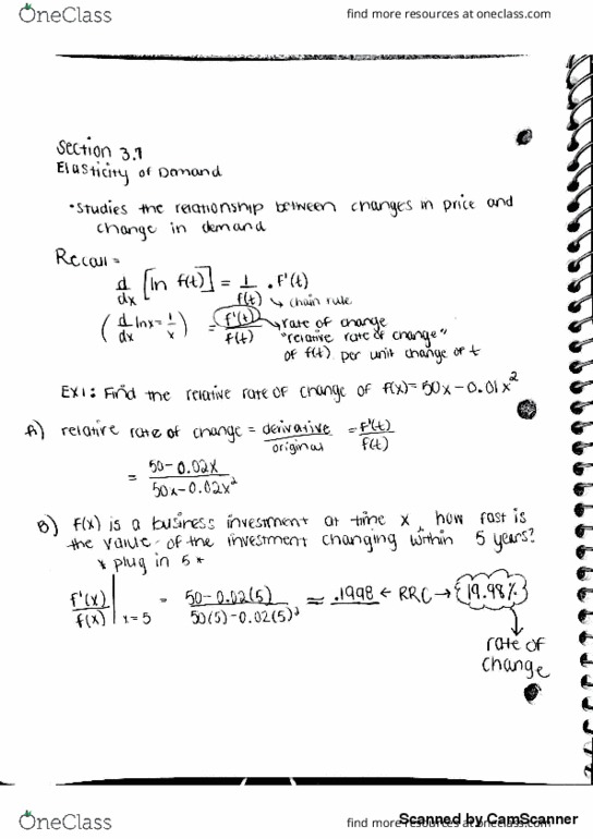 MTH 131 Lecture 14: Section 3.7- Elasticity of Demand thumbnail