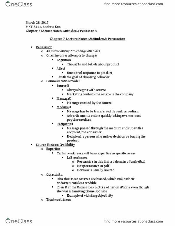 MKT 3411 Lecture Notes - Lecture 12: Energy Brands, Comparative Advertising, Heinz Tomato Ketchup thumbnail