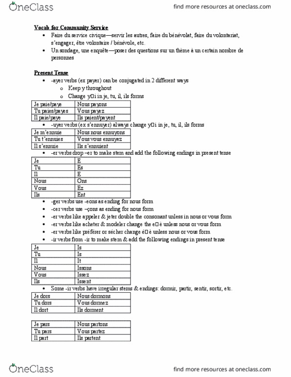 FRE 201 Study Guide Spring 2017 Midterm Reflexive Verb Reflexive FRE 201 Study Guide Spring 2017 Midterm Reflexive Verb Reflexive