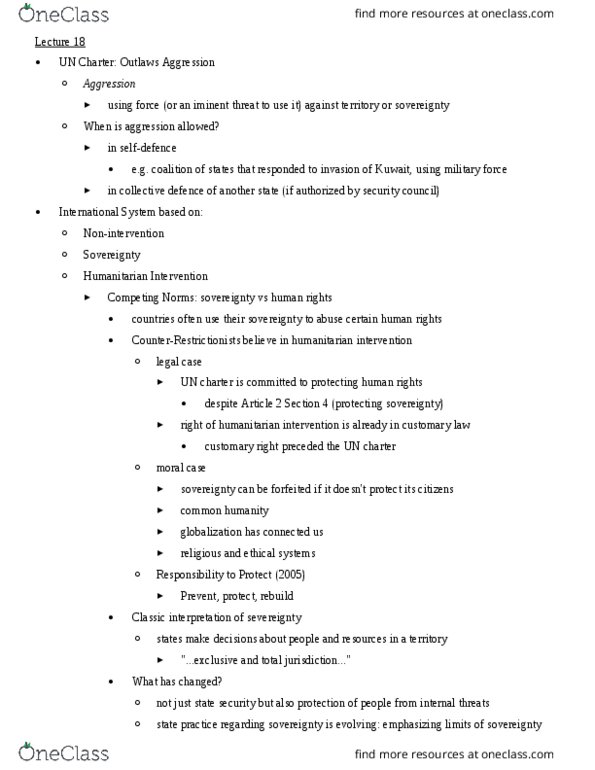 PO102 Lecture Notes - Lecture 18: Mass Atrocity Crimes, Precautionary Principle, Humanitarian Intervention thumbnail