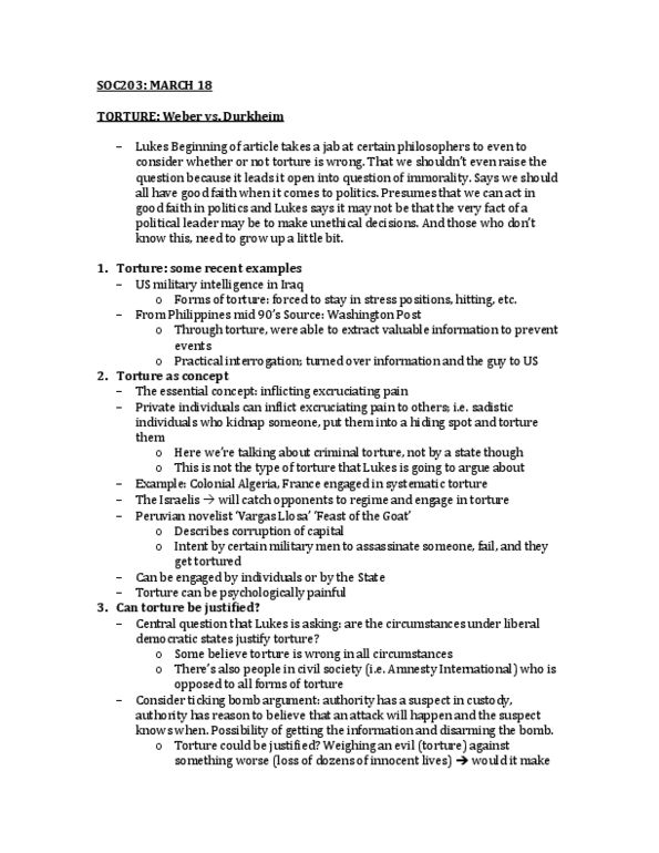 SOC203H1 Lecture Notes - Lecture 10: Moral Authority, Stress Position, Jab thumbnail