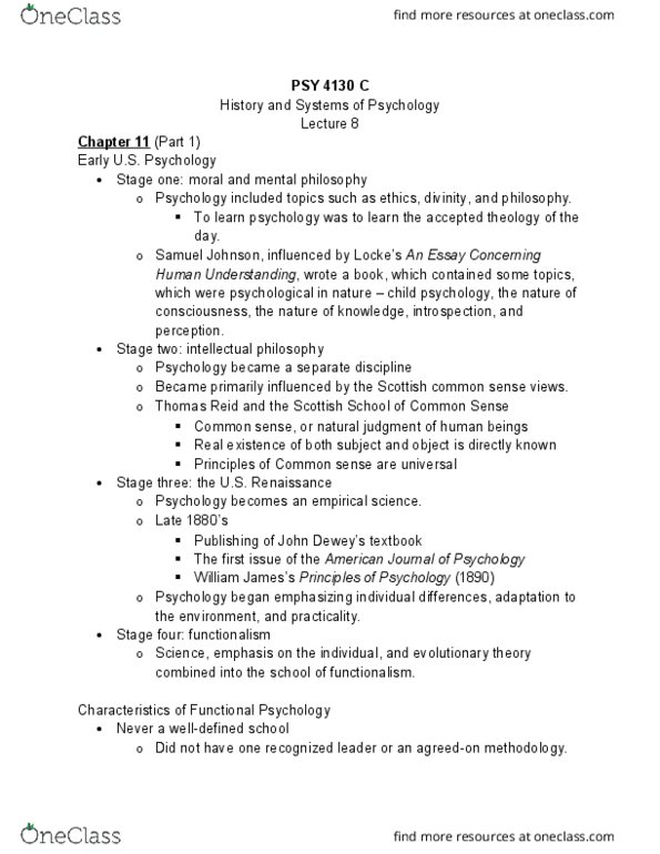 PSY 4130 Lecture Notes - Lecture 8: American Psychological Association, Recapitulation Theory, Mary Whiton Calkins thumbnail