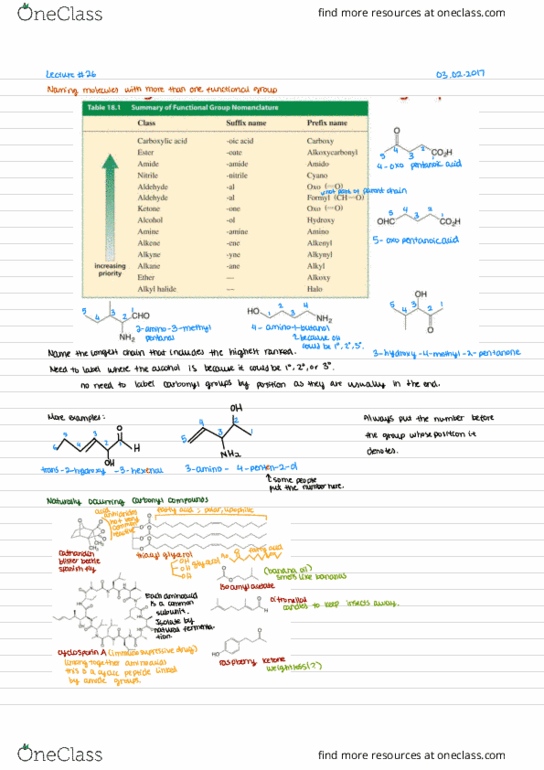 CHEM 2320 Lecture Notes - Lecture 26: Immunosuppressive Drug, Nucleophile, Isoamyl Acetate thumbnail