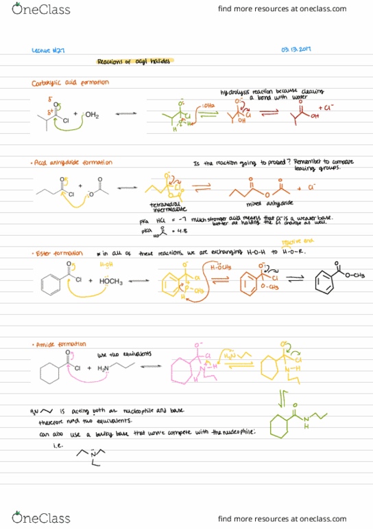 CHEM 2320 Lecture Notes - Lecture 28: Benzoic Acid, Hydrolysis thumbnail