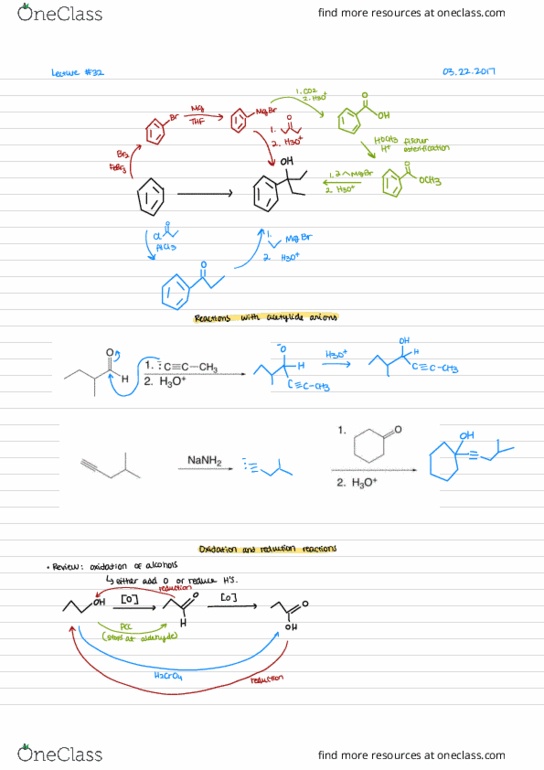 CHEM 2320 Lecture Notes - Lecture 33: Hydride, Aldehyde, Lactone thumbnail